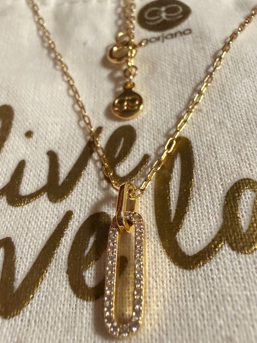 Gorjana Gold Pave Vertical Bar Necklace